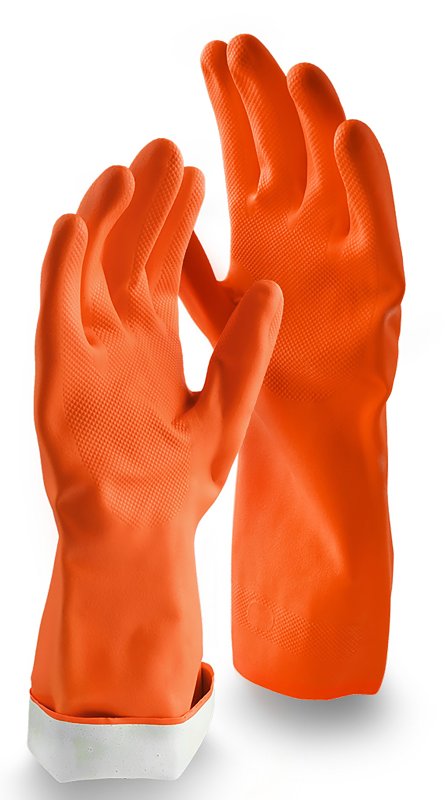 Libman 6033951 Latex Cleaning Gloves Orange - Large