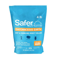 Safer Home Diatomaceous Earth 4 lb Organic OMRI DE - Cockroach Killer Indoor Home, Bed Bug Killer, Kills Fleas, Ants, Silverfish, Earwigs & Crawling Insects SH51703