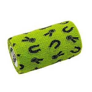 Syrflex Cohesive Bandage 4” Green Horse Shoes and Ribbons 4pk