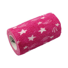 Neogen SyrFlex Cohesive Bandage 4" HOT Pink Star 4pk TA3400HPINP-4PK