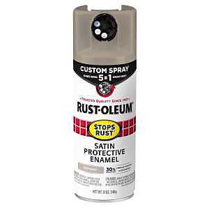Rust-Oleum 376876 Stops Rust Custom Spray 5-in-1 Spray Paint, 12 oz, Satin Driftwood (Pack of 1)