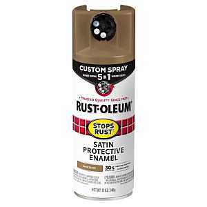Rust-Oleum 376878 Stops Rust Custom Spray 5-in-1 Spray Paint, 12 oz, Satin Dark Taupe