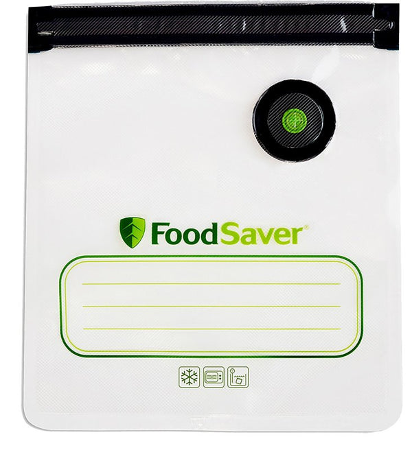 FoodSaver Reusable Quart Vacuum Zipper Bags, for Use with FoodSaver Handheld Vacuum Sealers, 10 Count 2144086