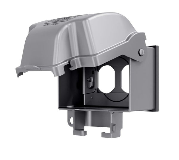 TayMac MX3300 One Gang Horizontal In Use Metal Weatherproof Receptacle Cover, Gray Finish
