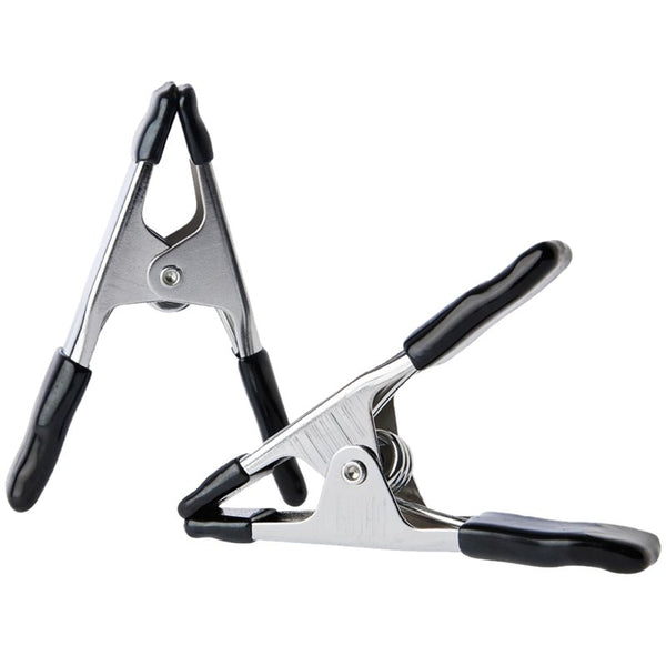 ToolPro 4 Inch Spring Clamps - 2 Pack, Heavy Duty Clamps for Construction, Ceiling and Carpentry Projects, Rubber Tips for Secure Attachment, Perfect for Securing Leveling Line TP05140