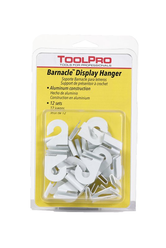 Toolpro Barnacle Display Hanger - White Metal for 1 in. Ceiling Grid - 12 Pack TP05114 (2-Pack)
