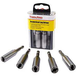 ToolPro Eye Lag Driver Set - 5 Pieces in Interlocking Storage Box for Quick Dispensing, Quick Install Bit Kit for Professional Drywall & Ceiling Installations