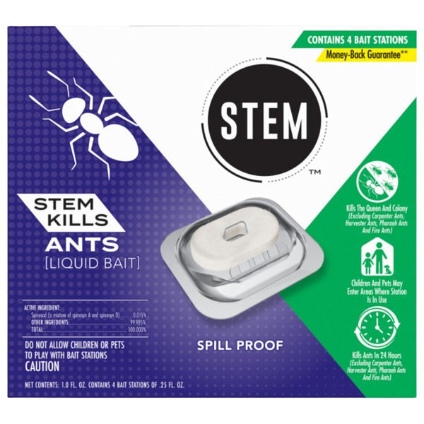 STEM Liquid Ant Baits, Kills The Queen and Colony, for Indoor Use, 4 Spill Proof Bait Stations 04453