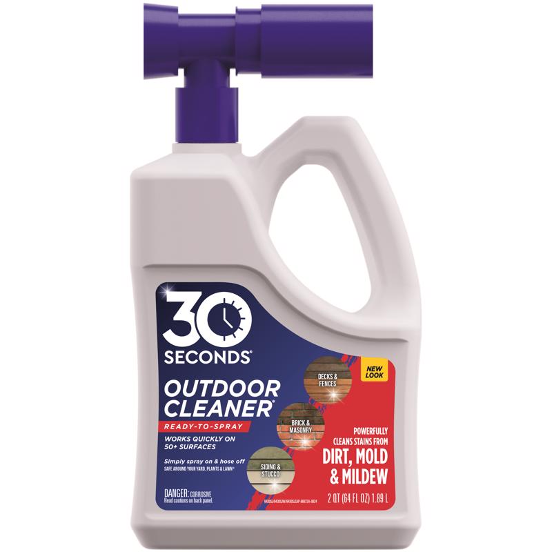 30 SECONDS Cleaners Outdoor Cleaner, 64oz Hose End Attachment, Clear
