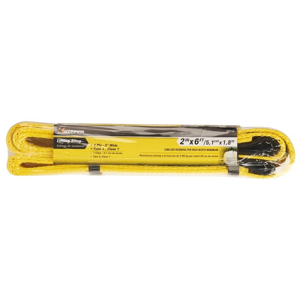 Keeper 2 in. W x 6 ft. L Yellow Lifting Sling 6200 lb. 1 pk 02612