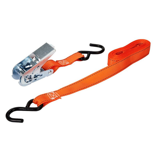 Keeper - 1? x 10' High Tension Ratchet Tie-Down with Vinyl Coated S-Hooks, 4 Pack - 300 lbs. Working Load Limit and 900 lbs. Break Strength 05508-V
