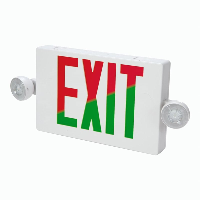 Cooper Lighting Sure-Lites Red/Green Selectable Lettering Polycarbonate LED Emergency Light & Exit Sign - 1 Each