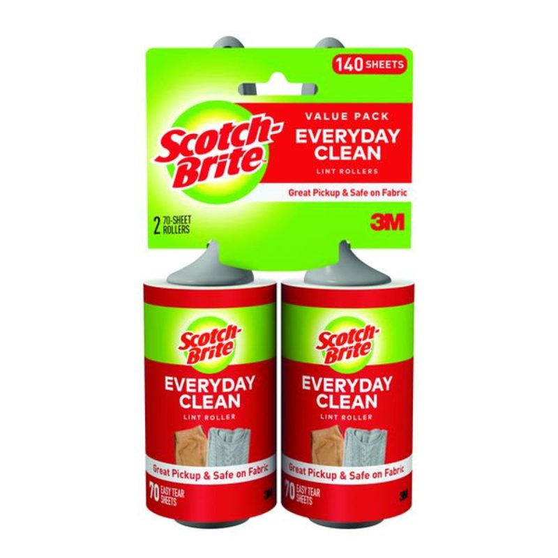 Scotch-Brite Everyday Clean Lint Roller, 140 Sheets Total,2 Packs 836RS-70TP
