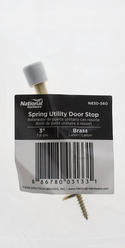 Brass 3" Spring Utility Door Stop by National Hardware N830-560