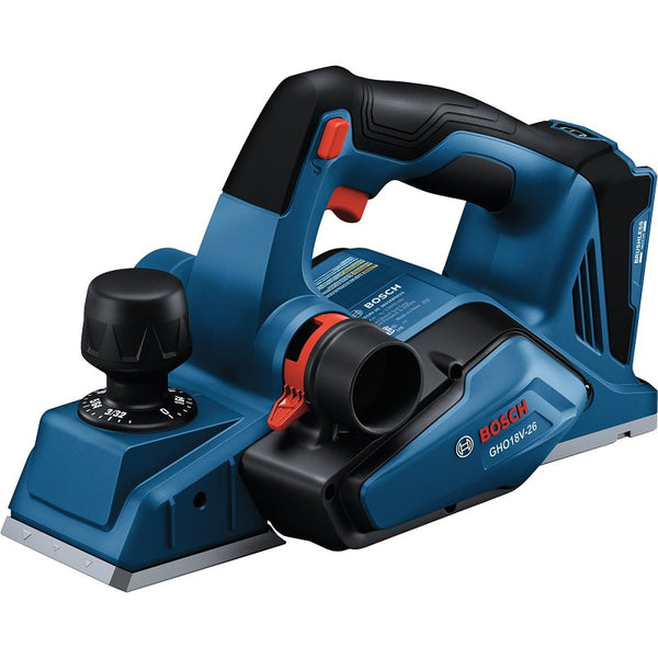 BOSCH GHO18V-26N 18V Brushless Planer - 13,600 RPM, 3/32 In. Depth Cut, 3-? In. Width, Dual Shaving Exhaust Ports, On-Tool Blade Storage (Bare Tool)