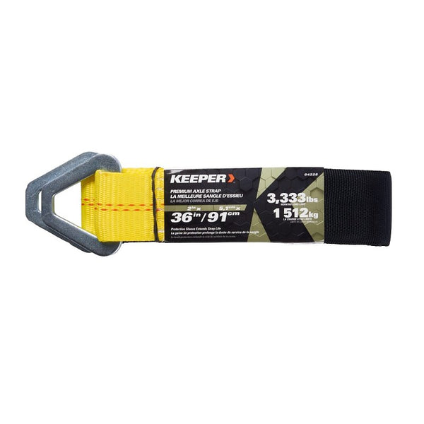 Keeper - 2? x 36? Premium Axle Tie Down Strap with D Rings - 3,333 lbs. Working Load Limit 04228