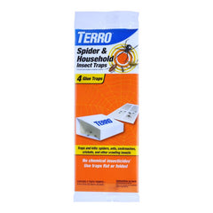 Terro T3206 Spider & Insect Traps Indoor, Insect Traps Indoor Sticky Pads, 4 Count (Pack of 1)