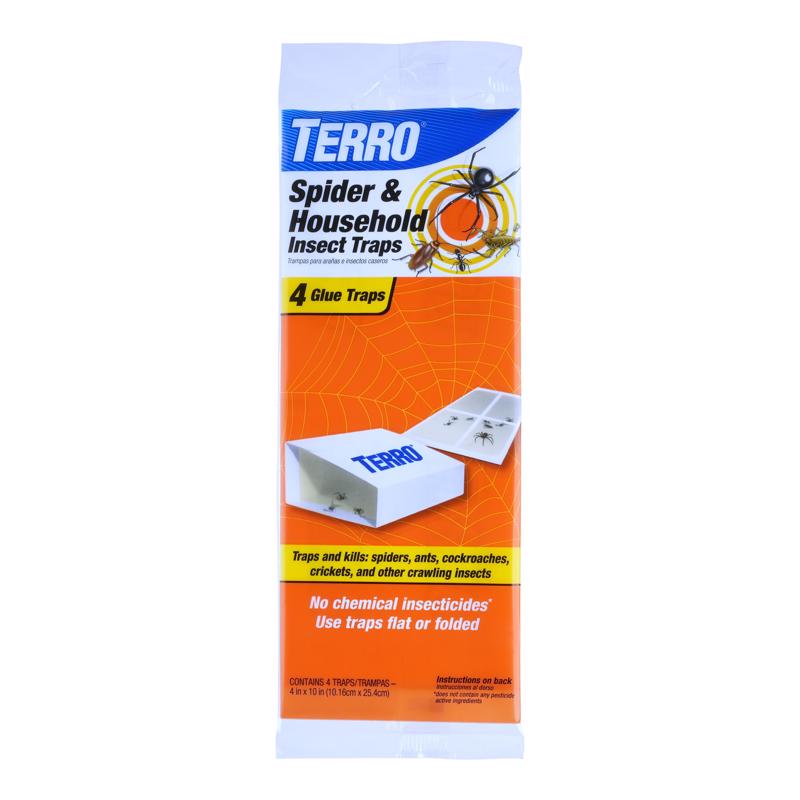 Terro T3206 Spider & Insect Traps Indoor, Insect Traps Indoor Sticky Pads, 4 Count (Pack of 1)