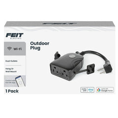 Feit Electric 120V 15A Smart Wifi Enabled Dual Outlet Wall Plug Plug/Wifi/Wp