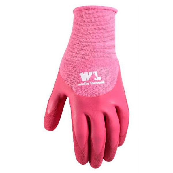 Wells Lamont Women's Gardening Gloves | Women's Grip Gloves | Foam Latex Water-Resistant Coating | Pink, Medium (607M)