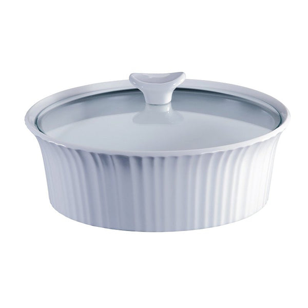 Corningware Covered Glass Casserole Round 2-1/2 Qt. White2 1105930