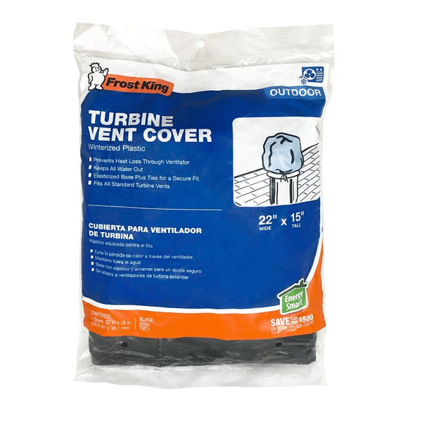 Frost King Winterrized Plastic Turbine Vent Cover, Fits average size ,Black TVC1