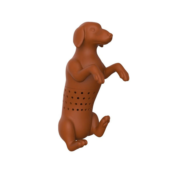 Genuine Fred, HOT DOG, Wiener Dog Reusable Silicone Tea Infuser, Brown, , Fun Gift for Tea Lovers, Clever Kitchen Gadget 5228957