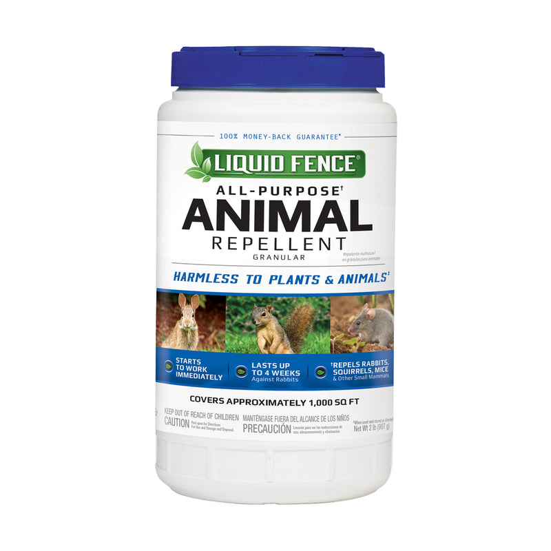Liquid Fence All-Purpose Animal Repellent Granular 2 Pounds, Repels Rabbits, Squirrels, Mice And Other Small Mammals