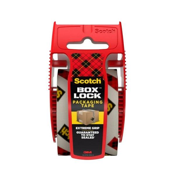 Scotch Box Lock Packaging Tape, 1 Roll with Dispenser, 1.88 in x 800 in, Extreme Grip, Sticks Instantly to Any Box (195)