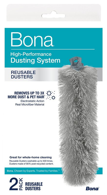 Bona Reusable Duster Refills - 2 Pack - High Performance Dusting System - Microfiber Dusters Remove Dust and Pet Hair for Whole-Home Cleaning AX0003686