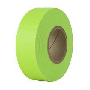 IPG Flagging Ribbon, 1.18" x 50 yd, Lime Glow (Single Roll)