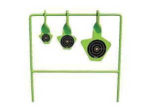 SME Steel Spinning Target System | Durable Hunting Sports Shooting Competition Stable Target Stand with 3 Highly Visible Floating Targets, 4 Leg Folding Design
