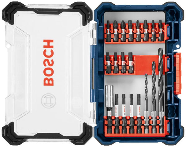 BOSCH DDMS20 20-Piece Assorted Impact Tough Drill Drive Custom Case System Set for Drilling and Driving Applications