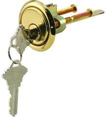Prime-Line Products GD 52139 Rim Cylinder Lock with Trim Ring, 5 Pin Lock and Solid Brass Face