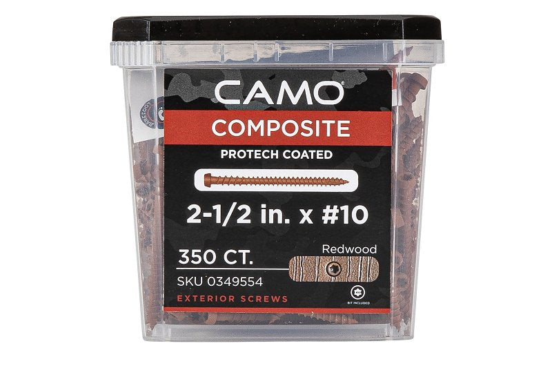 CAMO Composite Deck Screws 2-1/2" #10 ProTech (Redwood, 350 ct)