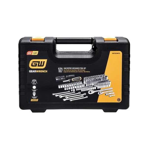 GEARWRENCH 1/4 in. and 3/8 in. SAE/MM Mechanics Hand Tool Set (121-Piece) GW72SCBMTS