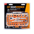 GEARWRENCH 34 Piece 72-Tooth 1/4 in. Drive Mechanics Hand Tool Set with Stubby Sockets | GW72SWS14