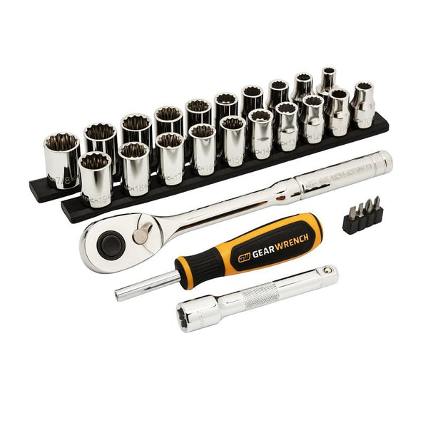 Gearwrench 1/2 Inch Sae/mm Mechanics Hand Tool Set, 27 Piece GWXSCBMTS12