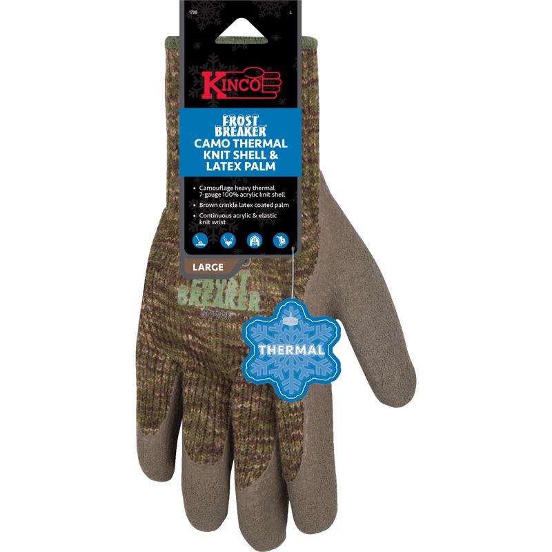 Kinco Frost BreakerÃÂ® Camo Thermal Knit Shell & Latex Palm , X-large