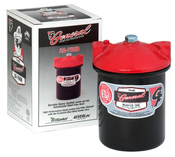 General Filters 2A-700 Oil Filter, 4-3/8 in Dia x 6-1/4 in L, 10u