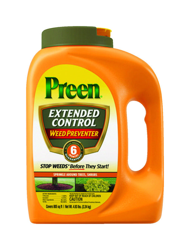 Preen 2464161 Extended Control Weed Preventer - 4.93 lb. - Covers 805 sq. ft.