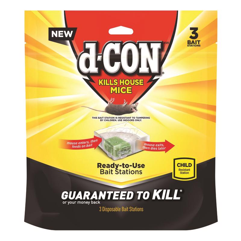 d-Con Disposable Corner Fit Mouse Bait Station, 0.5 Oz (Pack of 3)