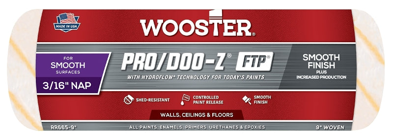 Wooster Brush RR665-9 Inch Pro Doo Z FTP Roller Cover, 3/16-Inch Nap