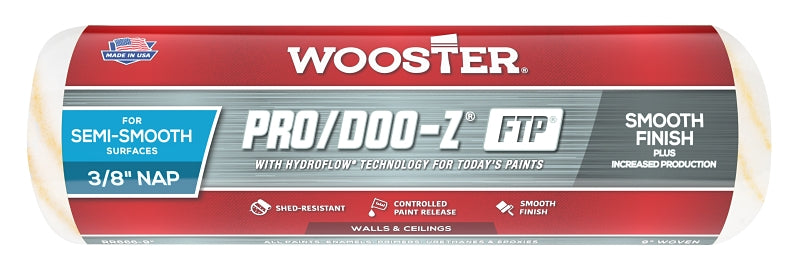 Wooster Brush RR666-9 Inch Pro Doo Z FTP Roller Cover, 3/8-Inch Nap
