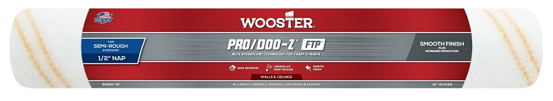 Wooster Brush RR667-18 Inch Pro Doo Z FTP Roller Cover, 1/2-Inch Nap