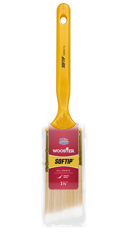 Wooster Brush 1/2 Q3208-1.5 Q3208-1-1/2 Softip Angle Sash Paintbrush, 1-1/2-Inch, 1-1/2"