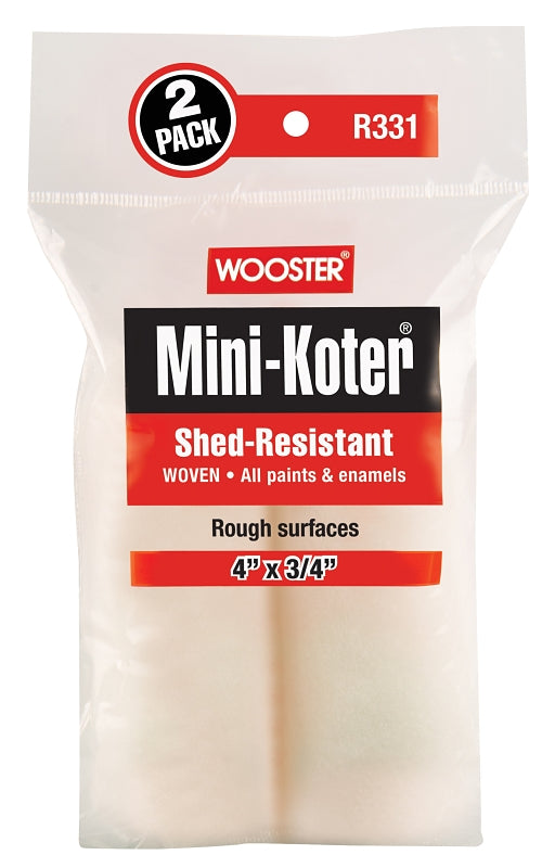 Wooster R331-4 Mini-Koter Woven 3/4" 2-Pack Paint Rollers, Red