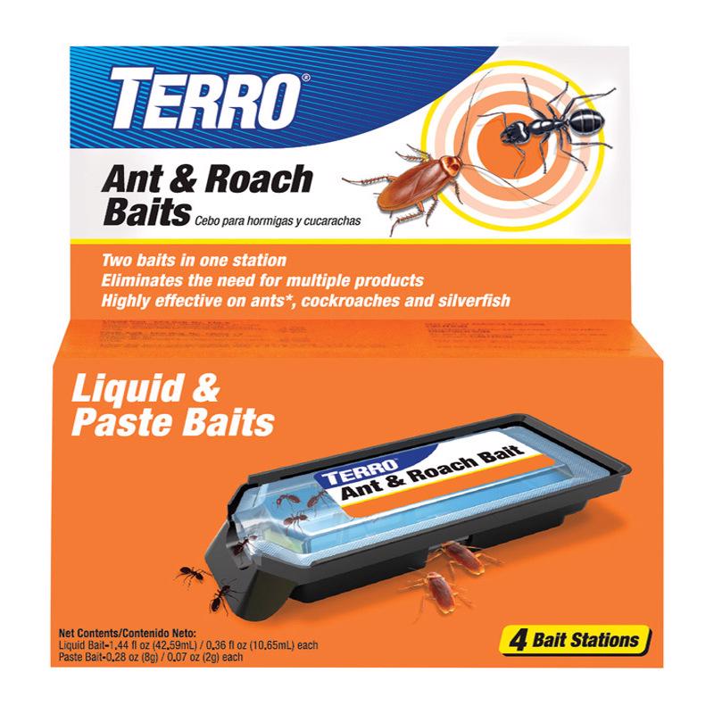 TERRO Ant & Roach Bait, 4-Pack, Indoor Ant Killer and Roach Killer