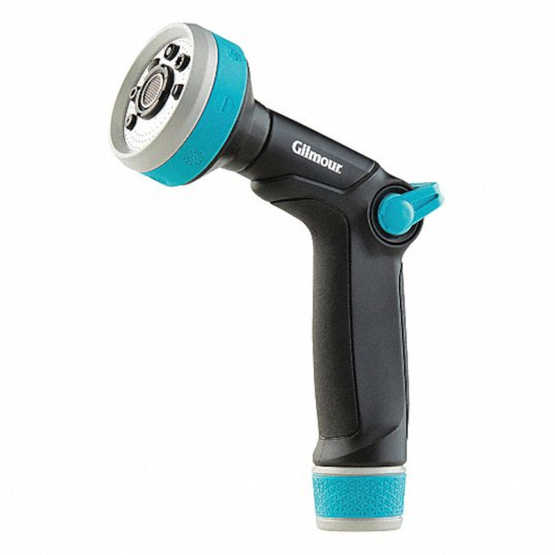 Gilmour 825502-1001 Swivel Connect Watering Nozzel, Thumb Trigger, Black/Aqua