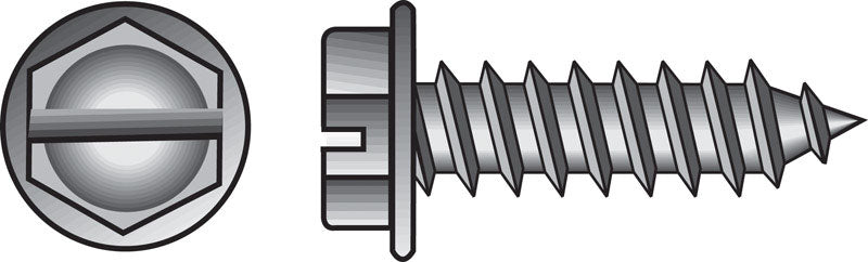 The Hillman Group 823098 Stainless Steel Hex Washer Head Slotted Sheet Metal Screw, 10 x 2-Inch, 100-Pack, 2 inches, Brown